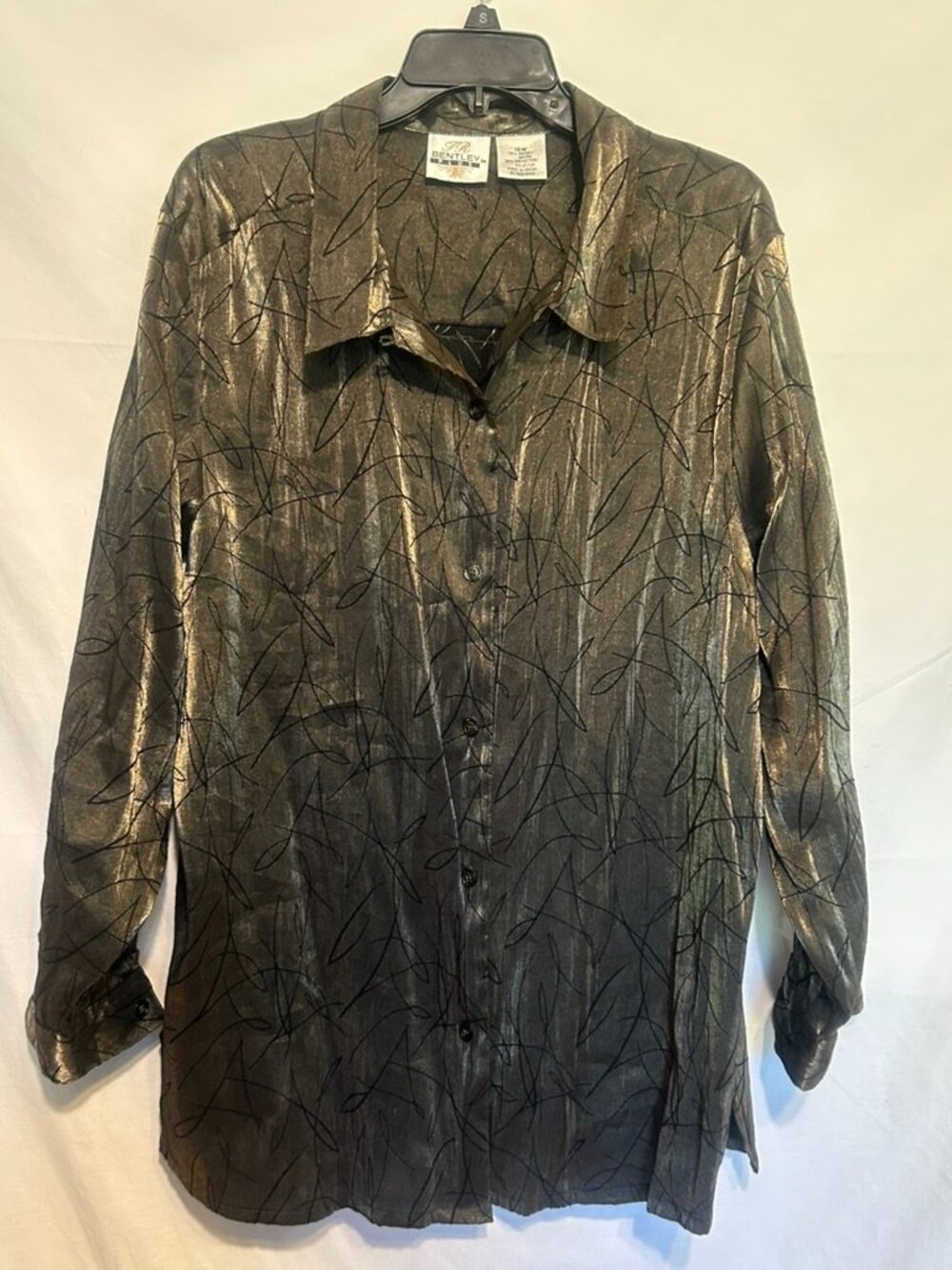 Vintage Bentley Women's long-sleeve button-down blouse ~ Sz.16W